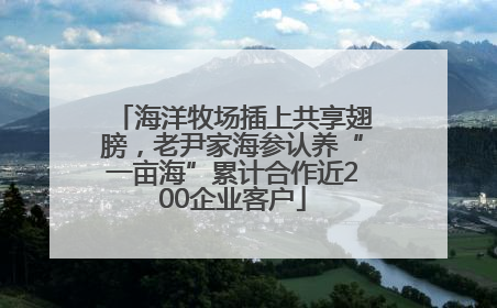 海洋牧场插上共享翅膀，老尹家海参认养“一亩海”累计合作近200企业客户