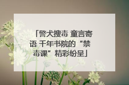 警犬搜毒 童言寄语 千年书院的“禁毒课”精彩纷呈