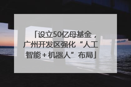 设立50亿母基金，广州开发区强化“人工智能＋机器人”布局