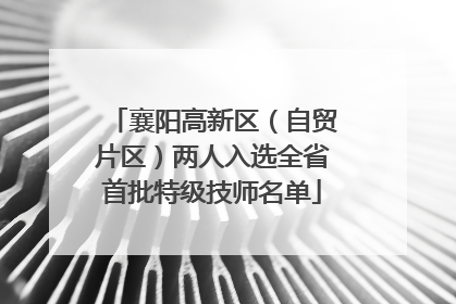 襄阳高新区（自贸片区）两人入选全省首批特级技师名单