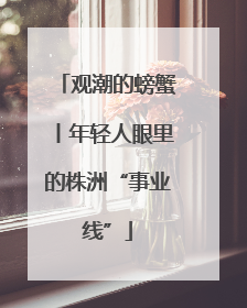 观潮的螃蟹丨年轻人眼里的株洲“事业线”