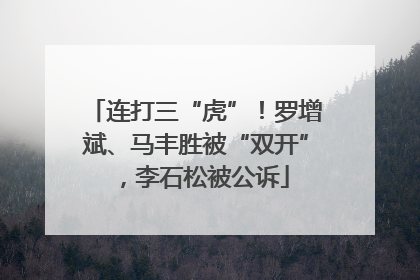 连打三“虎”！罗增斌、马丰胜被“双开”，李石松被公诉