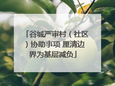 谷城严审村（社区）协助事项 厘清边界为基层减负