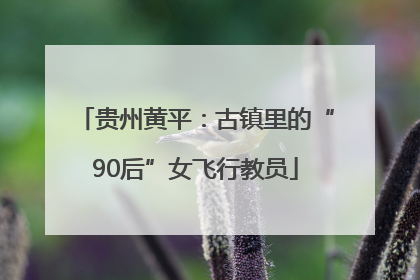 贵州黄平：古镇里的“90后”女飞行教员