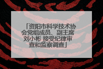 资阳市科学技术协会党组成员、副主席刘小彬 接受纪律审查和监察调查