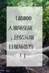 超800人现场见证，过亿元项目现场签约！