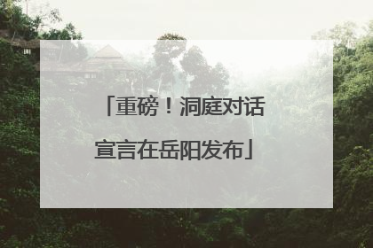 重磅！洞庭对话宣言在岳阳发布