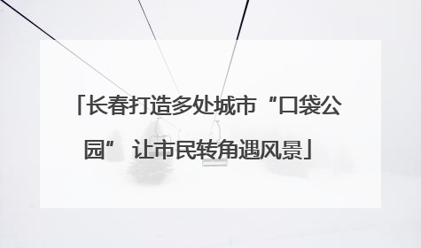 长春打造多处城市“口袋公园” 让市民转角遇风景
