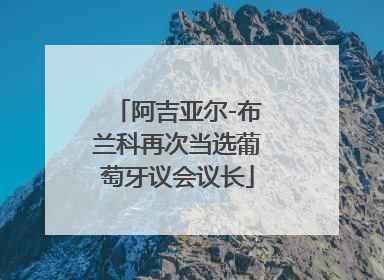 阿吉亚尔-布兰科再次当选葡萄牙议会议长