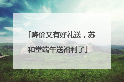 降价又有好礼送，苏和堂端午送福利了