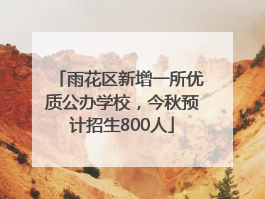 雨花区新增一所优质公办学校，今秋预计招生800人