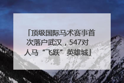顶级国际马术赛事首次落户武汉，547对人马“飞跃”英雄城
