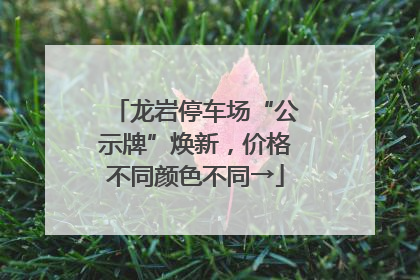 龙岩停车场“公示牌”焕新，价格不同颜色不同→