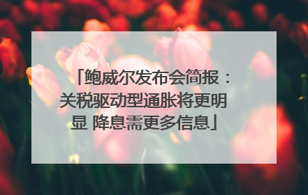 鲍威尔发布会简报：关税驱动型通胀将更明显 降息需更多信息