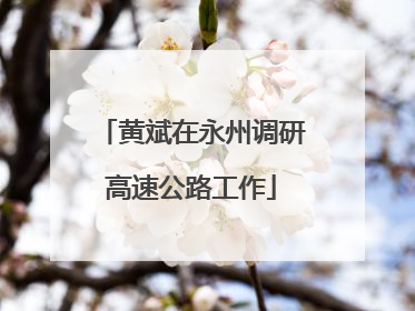 黄斌在永州调研高速公路工作