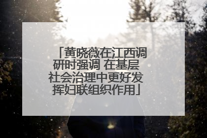黄晓薇在江西调研时强调 在基层社会治理中更好发挥妇联组织作用