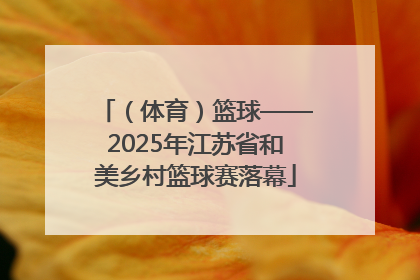 （体育）篮球——2025年江苏省和美乡村篮球赛落幕
