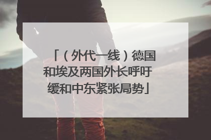 （外代一线）德国和埃及两国外长呼吁缓和中东紧张局势