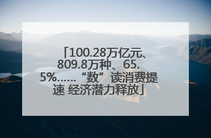 100.28万亿元、809.8万种、65.5%……“数”读消费提速 经济潜力释放