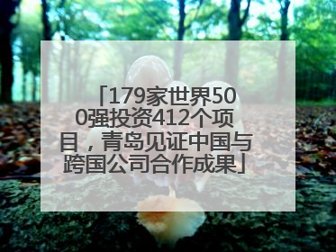 179家世界500强投资412个项目，青岛见证中国与跨国公司合作成果