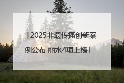 2025非遗传播创新案例公布 丽水4项上榜