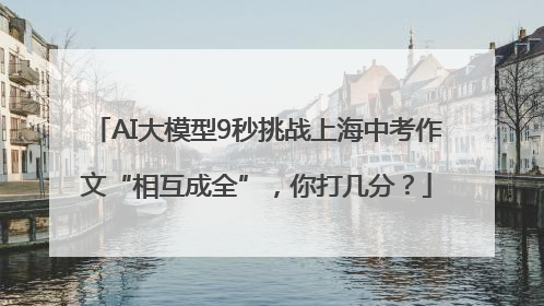 AI大模型9秒挑战上海中考作文“相互成全”，你打几分？